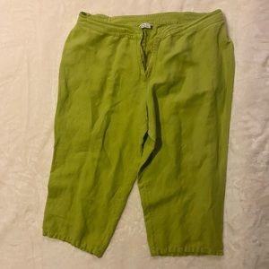 Jennifer Women Lime Green Capri Pants size 20w